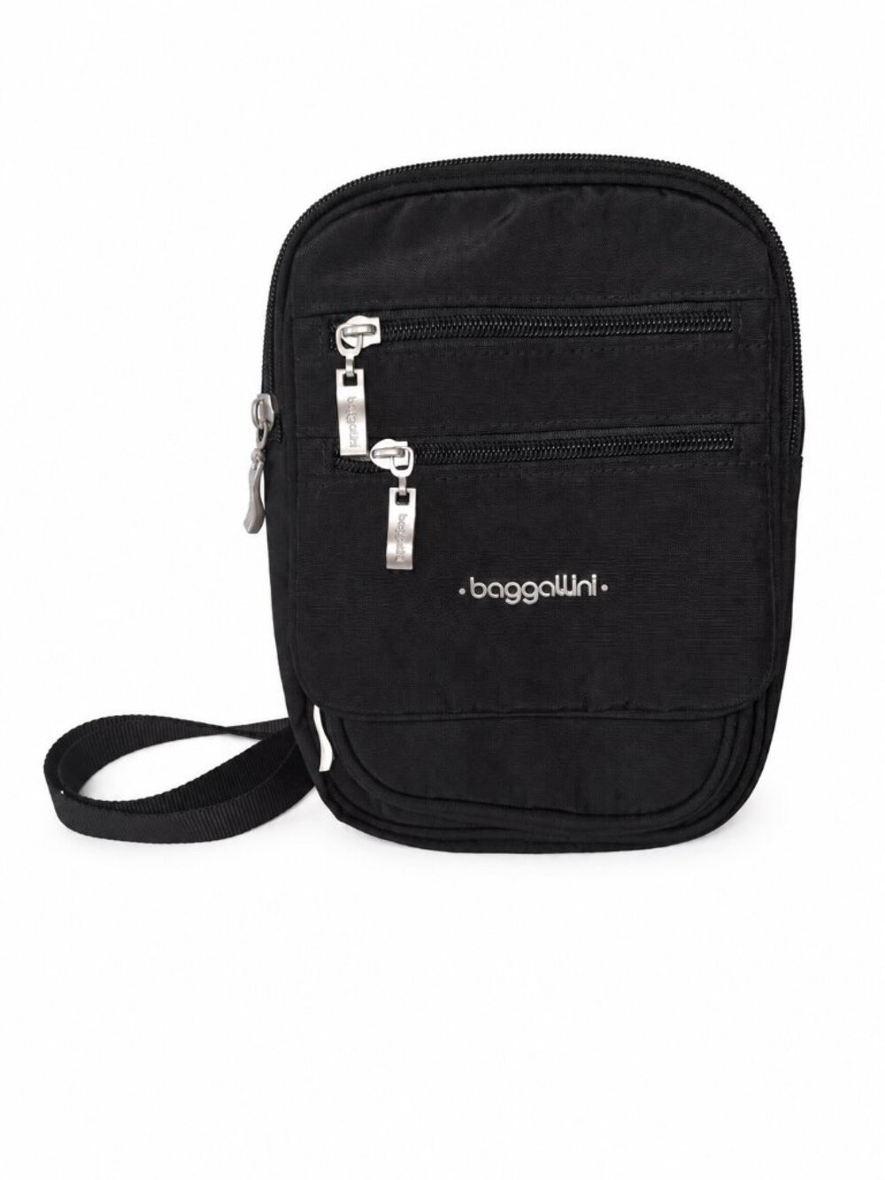 Baggallini Legacy RFID Journey Black Nylon Travel Crossbody Bag